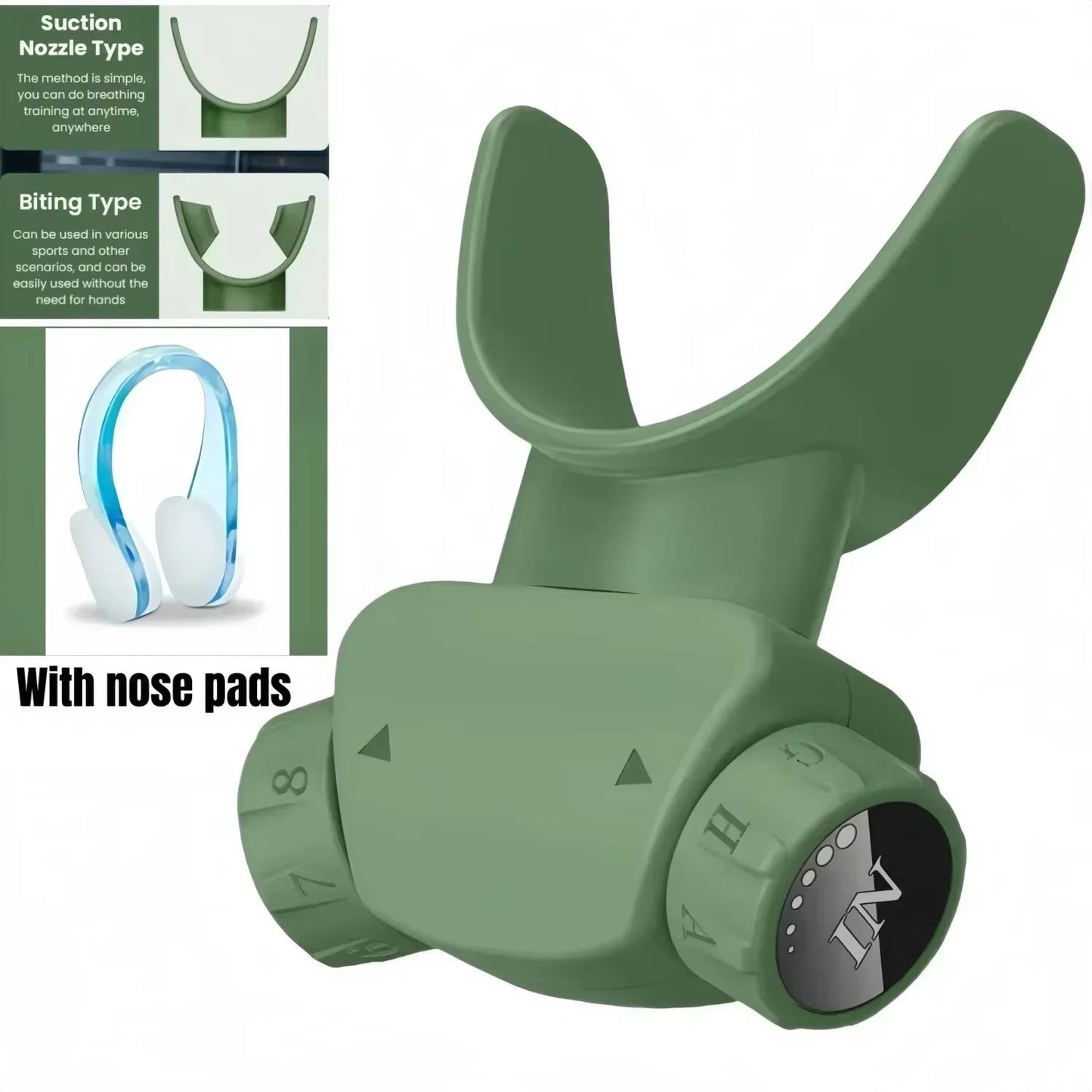 Respiratory Muscles Portable Lightweight Lung Exerciser Compact Silicone Breathing Exercise Device for Running Swimming Yoga