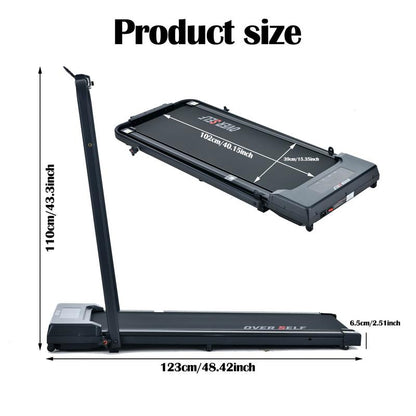 2-In-1 Portable Treadmill with Handle for Home & Office Use